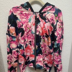 Lululemon Athletica Floral Bomber Jacket - Pink and Black